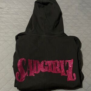 Junior H Black Hoodie with Pink 'SADGIRL' Design 2024 drop